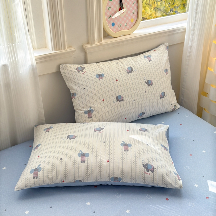 91家纺网 家纺一手货源 找家纺 清雅福 2025全棉13372小清新四件套和单品早春系列第一批-四件套 跳跳象