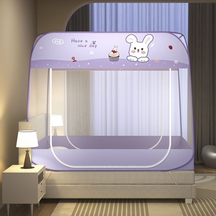 91家纺网 家纺一手货源 找家纺 （总）鸿和蚊帐 2025新款大顶免安装双开门蒙古包蚊帐