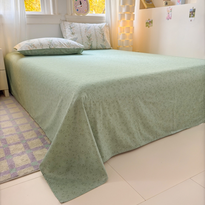 91家纺网 家纺一手货源 找家纺 清雅福 2025全棉13372小清新四件套和单品早春系列第一批-四件套 佰草集