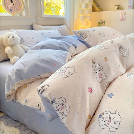 91家纺网 家纺一手货源 找家纺 （总）清雅福 2025全棉13372小清新四件套和单品早春系列第一批-四件套