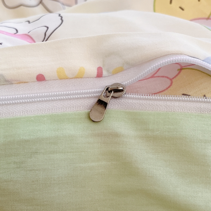 91家纺网 家纺一手货源 找家纺 Sweet dreams甜梦 2025新款全棉印花卡通小清新四件套 可爱趴趴