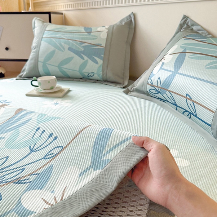 91家纺网 家纺一手货源 找家纺 阿牛席业 2025新款凉感印花软席系列一 花开浪漫