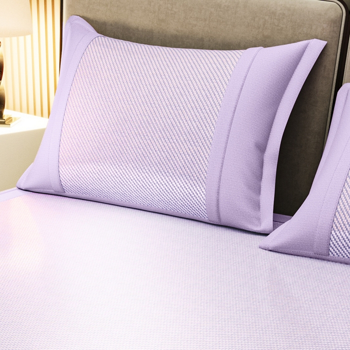 91家纺网 家纺一手货源 找家纺 阿牛席业 2025新款冰藤凉席系列帕帕狗 帕帕狗床笠-紫色