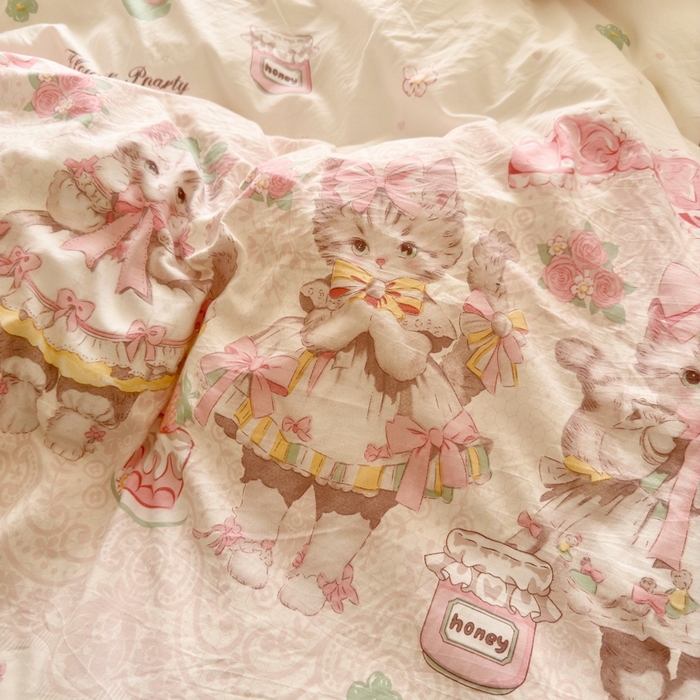 91家纺网 家纺一手货源 找家纺 慕澄家纺 2025新款法式浪漫风花边款水洗棉四件套 花边款-洛丽塔