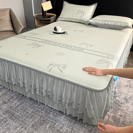 阿牛席业 2025新款脱卸床裙系列  蝴蝶结-白(脱卸床裙)