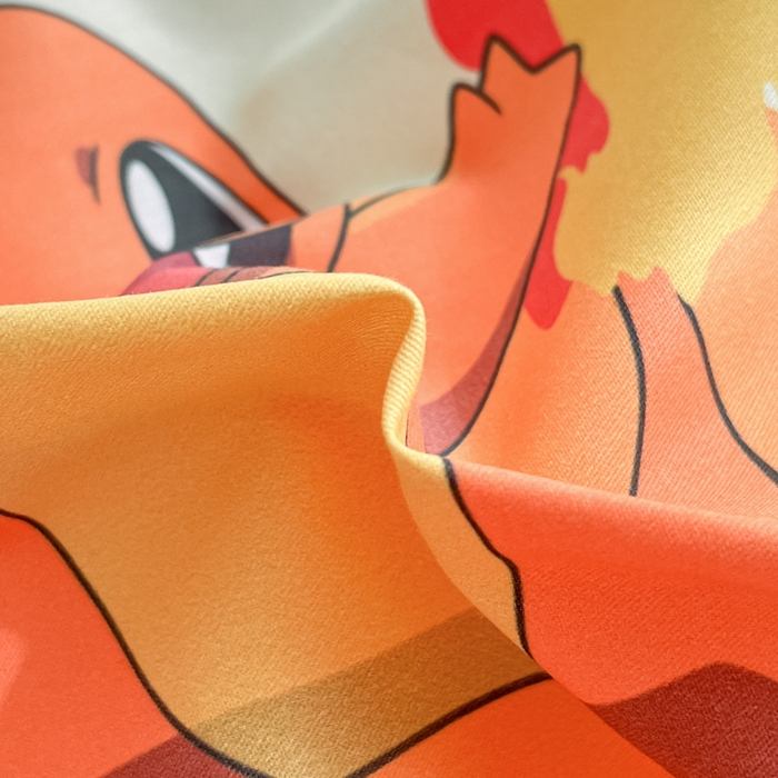 91家纺网 家纺一手货源 找家纺 金爱家 2025新款宝可梦正版授权皮卡丘纯棉印花系列四件套 棉宝可梦-开心喷火龙