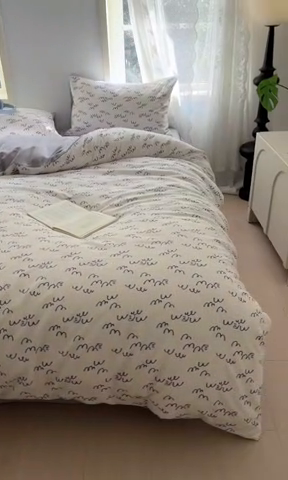 91家纺网 家纺一手货源 找家纺 贝拉梦家纺 2025爆款新款A类有氧针织双层纱四件套 冰岛