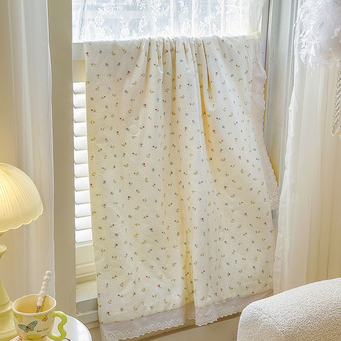 91家纺网 家纺一手货源 找家纺 木楌家居 2025新款全棉双层纱大豆夏被 雅颜