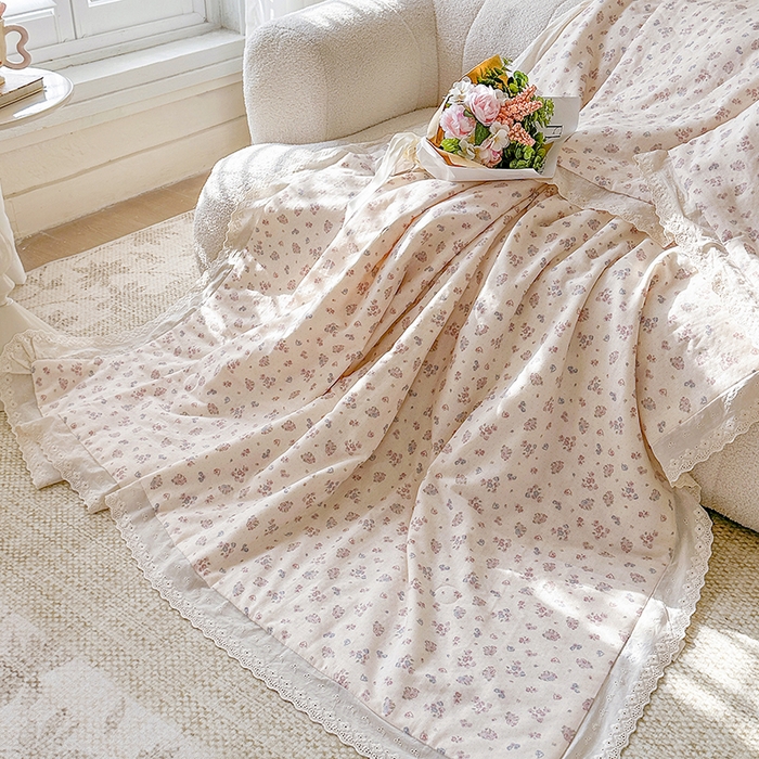 91家纺网 家纺一手货源 找家纺 木楌家居 2025新款全棉双层纱大豆夏被 美熙