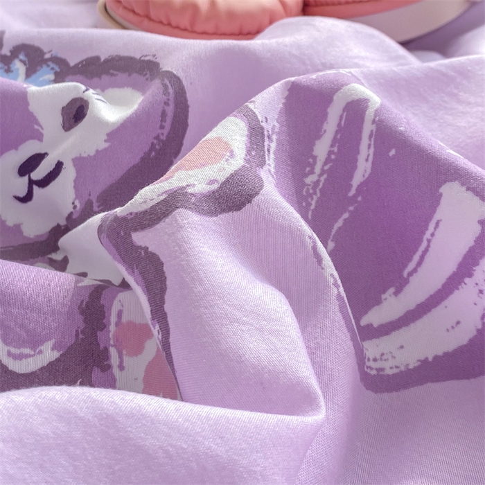 91家纺网 家纺一手货源 找家纺 米乐被业 2025新款水洗棉凉豆豆夏被 紫兔兔