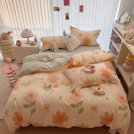 91家纺网 家纺一手货源 找家纺 于果 2025新款全棉13070四件套系列 班纳花园