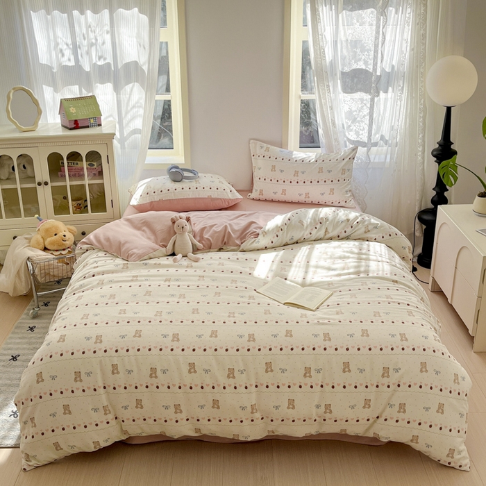 91家纺网 家纺一手货源 找家纺 贝拉梦家纺 2025爆款新款A类有氧针织双层纱四件套 巴比伦米