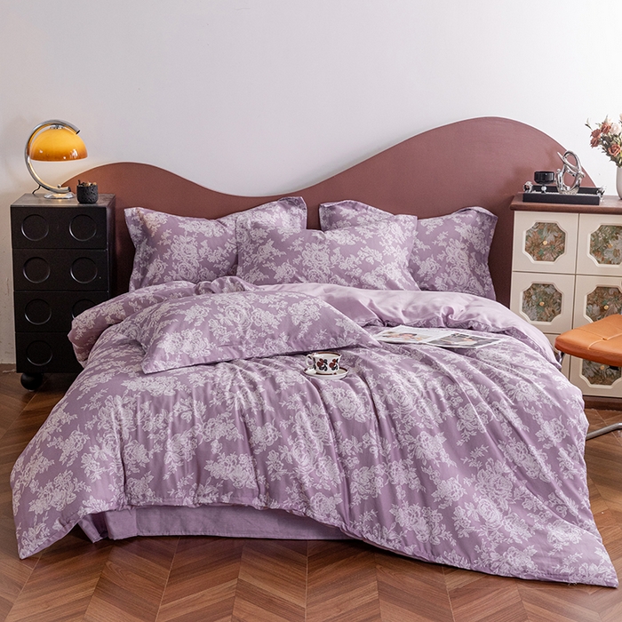 91家纺网 家纺一手货源 找家纺 锦罗绣2025新款A类母婴全棉有氧印花双层纱四件套可定制任意尺寸 花觅