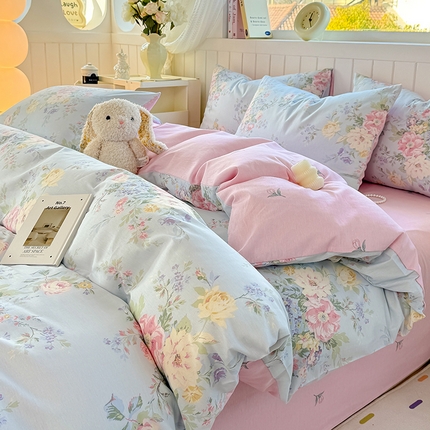 91家纺网 家纺一手货源 找家纺 （总）黑马家居 2025新款全棉喷气13070印花四件套