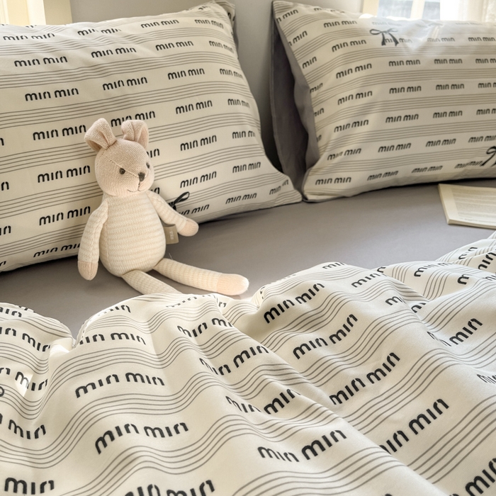 91家纺网 家纺一手货源 找家纺 贝拉梦家纺 2025爆款新款A类有氧针织双层纱四件套 素颜