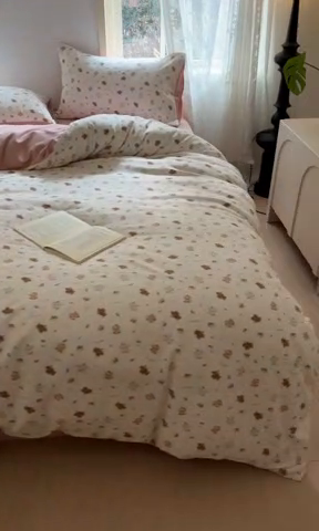 91家纺网 家纺一手货源 找家纺 贝拉梦家纺 2025爆款新款A类有氧针织双层纱四件套 软萌萌