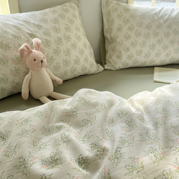 91家纺网 家纺一手货源 找家纺 贝拉梦家纺 2025爆款新款A类有氧针织双层纱四件套 南法