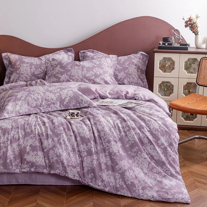 91家纺网 家纺一手货源 找家纺 锦罗绣2025新款A类母婴全棉有氧印花双层纱四件套可定制任意尺寸 花觅