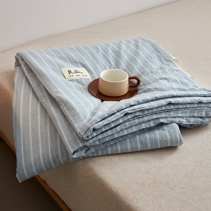 91家纺网 家纺一手货源 找家纺 尊妙被业 2025新款全棉色织水洗棉夏被 乐事-兰