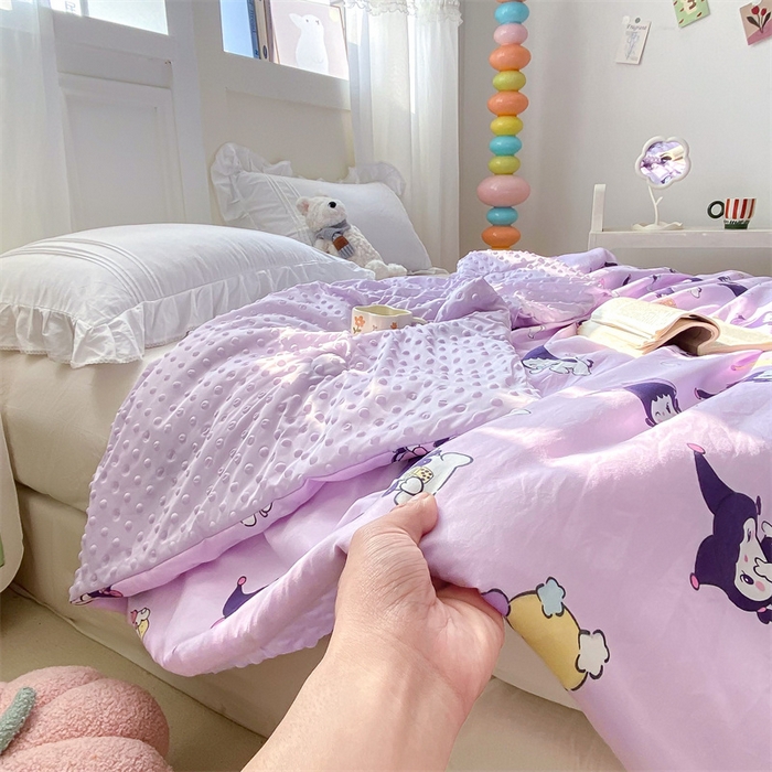 91家纺网 家纺一手货源 找家纺 米乐被业 2025新款水洗棉凉豆豆夏被 卡通甜心