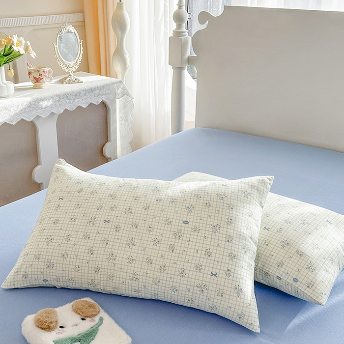 91家纺网 家纺一手货源 找家纺 木楌家居 2025新款全棉双层纱大豆夏被 半亩花田