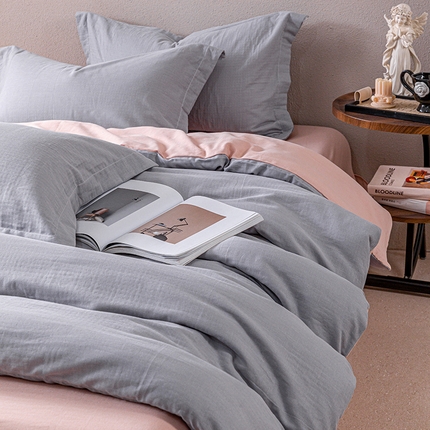 91家纺网 家纺一手货源 找家纺 （总）锦罗绣 2025新款A类全棉有氧双层纱纯色单被套