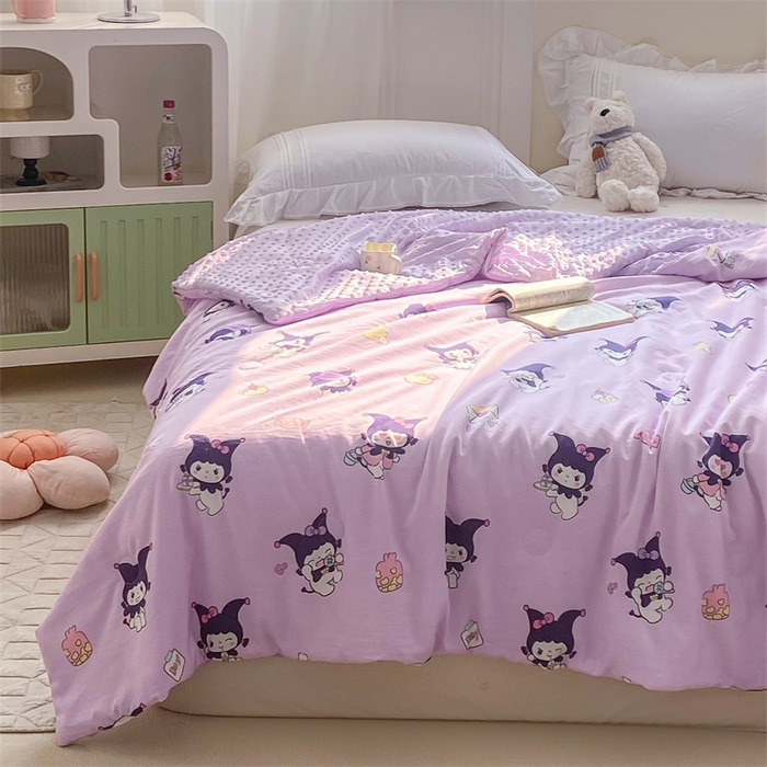 91家纺网 家纺一手货源 找家纺 米乐被业 2025新款水洗棉凉豆豆夏被 卡通甜心