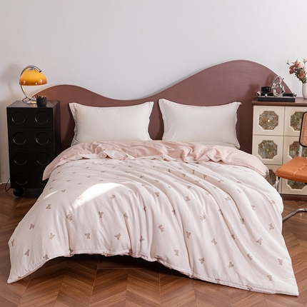 91家纺网 家纺一手货源 找家纺 （总）锦罗绣 2025新款A类母婴全棉有氧印花双层纱单被套可定制任意尺寸