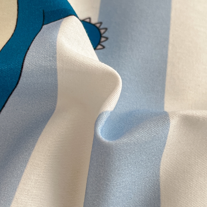 91家纺网 家纺一手货源 找家纺 金爱家 2025新款宝可梦正版授权皮卡丘纯棉印花系列四件套 棉宝可梦-蓝条卡比兽