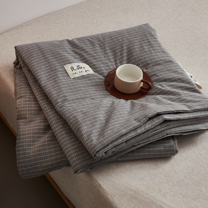 91家纺网 家纺一手货源 找家纺 尊妙被业 2025新款全棉色织水洗棉夏被 晚晴-兰