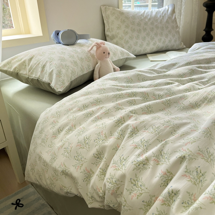 91家纺网 家纺一手货源 找家纺 贝拉梦家纺 2025爆款新款A类有氧针织双层纱四件套 南法