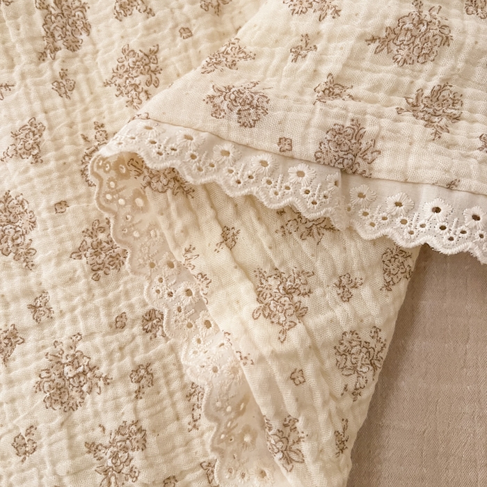 91家纺网 家纺一手货源 找家纺 木楌家居2025新款全棉皱皱纱花边款大豆夏被 舒阳