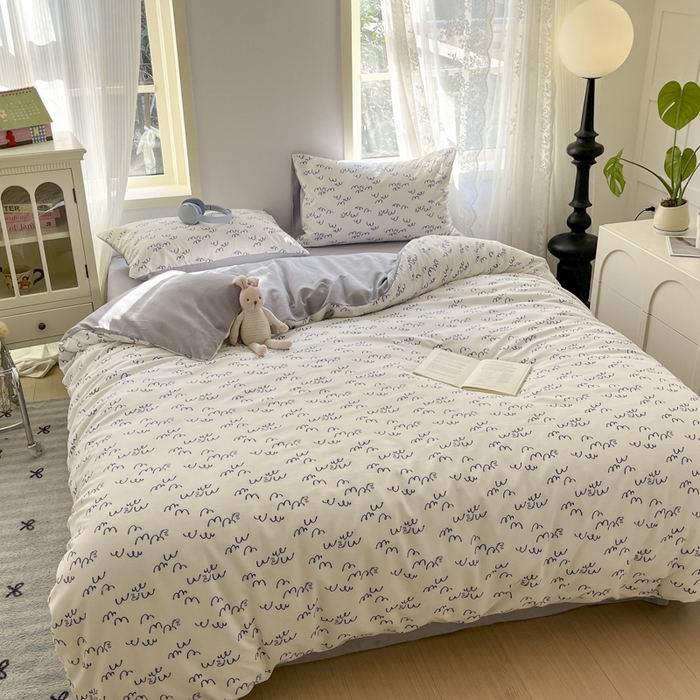 91家纺网 家纺一手货源 找家纺 贝拉梦家纺 2025爆款新款A类有氧针织双层纱四件套 冰岛