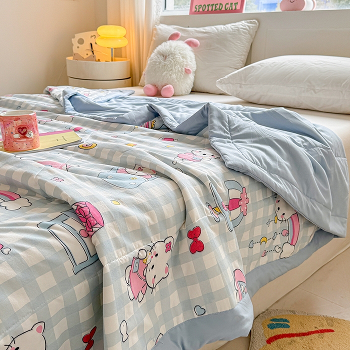 91家纺网 家纺一手货源 找家纺 魅图家纺 2025新款A类超柔云朵棉棉花被夏被 猫咪派对