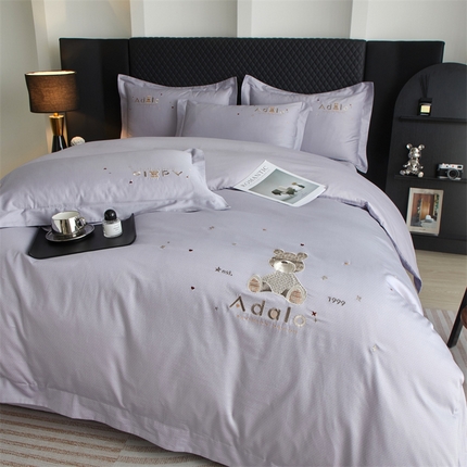 91家纺网 家纺一手货源 找家纺 （总）曼秀琳家纺 2025新款A类60s新疆长绒棉刺绣款四件套