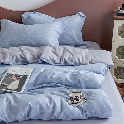 锦罗绣2025新款A类母婴全棉有氧印花双层纱四件套可定制任意尺寸 星空