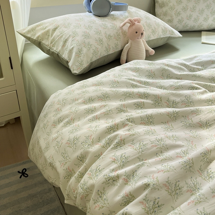 91家纺网 家纺一手货源 找家纺 贝拉梦家纺 2025爆款新款A类有氧针织双层纱四件套 南法