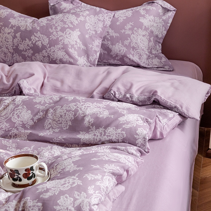 91家纺网 家纺一手货源 找家纺 锦罗绣2025新款A类母婴全棉有氧印花双层纱四件套可定制任意尺寸 花觅