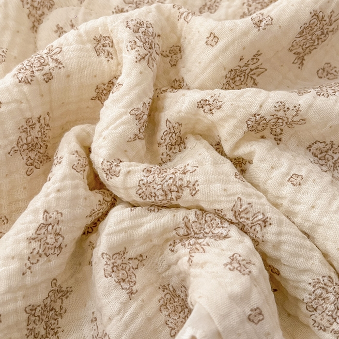 91家纺网 家纺一手货源 找家纺 木楌家居2025新款全棉皱皱纱花边款大豆夏被 舒阳