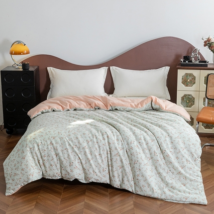 91家纺网 家纺一手货源 找家纺 （总）锦罗绣 2025新款A类母婴全棉有氧印花双层纱单被套可定制任意尺寸