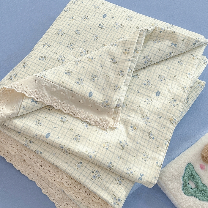 91家纺网 家纺一手货源 找家纺 木楌家居 2025新款全棉双层纱大豆夏被 半亩花田