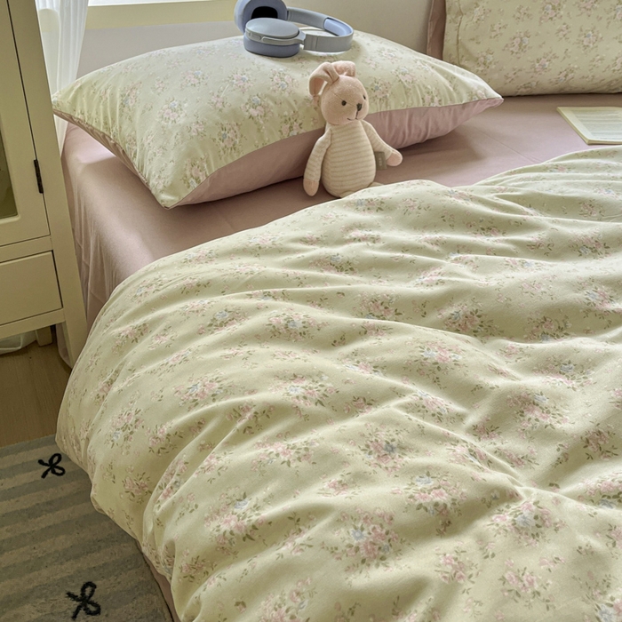 91家纺网 家纺一手货源 找家纺 贝拉梦家纺 2025爆款新款A类有氧针织双层纱四件套 百利甜