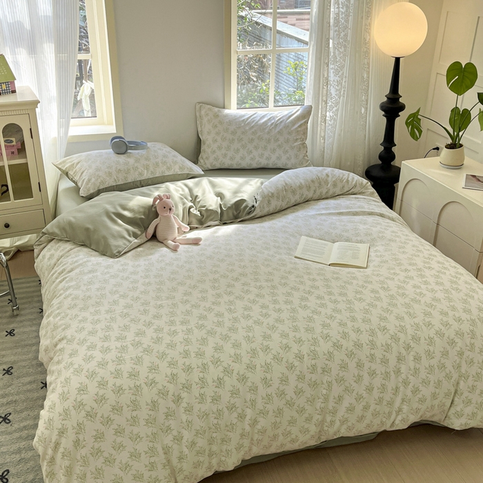 91家纺网 家纺一手货源 找家纺 贝拉梦家纺 2025爆款新款A类有氧针织双层纱四件套 南法