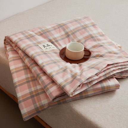 91家纺网 家纺一手货源 找家纺 尊妙被业 2025新款全棉色织水洗棉夏被 莫妮-玉