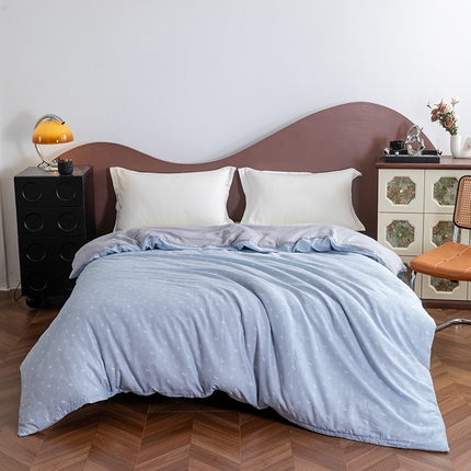 91家纺网 家纺一手货源 找家纺 （总）锦罗绣 2025新款A类母婴全棉有氧印花双层纱单被套可定制任意尺寸