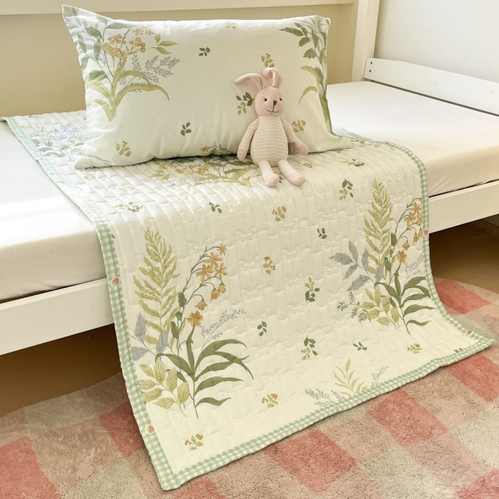 91家纺网 家纺一手货源 找家纺 Sweet dreams甜梦 2025新款全棉卡通小清新棉垫子床垫旅行垫 春意盎然