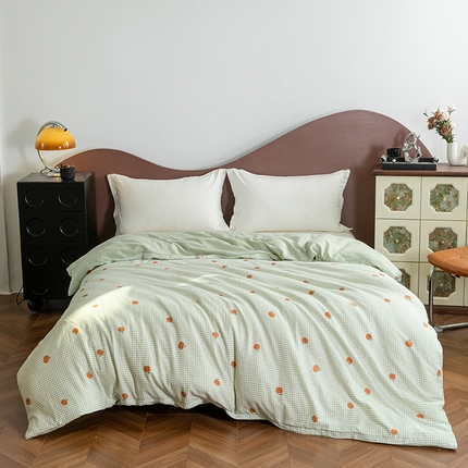 91家纺网 家纺一手货源 找家纺 （总）锦罗绣 2025新款A类母婴全棉有氧印花双层纱单被套可定制任意尺寸