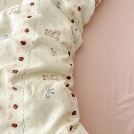 91家纺网 家纺一手货源 找家纺 （总）贝拉梦家纺 2025爆款新款A类有氧针织双层纱四件套