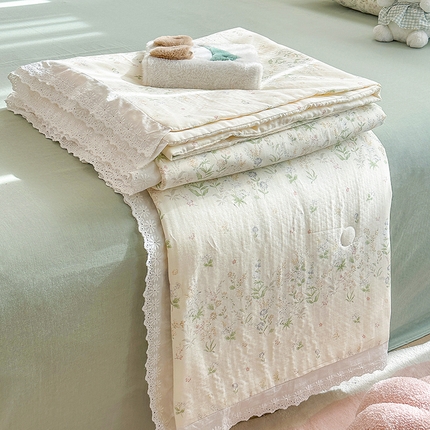 91家纺网 家纺一手货源 找家纺 （总）木楌家居 2025新款全棉双层纱大豆夏被