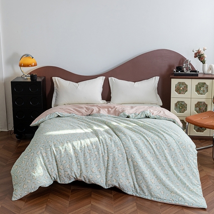 91家纺网 家纺一手货源 找家纺 （总）锦罗绣 2025新款A类母婴全棉有氧印花双层纱单被套可定制任意尺寸